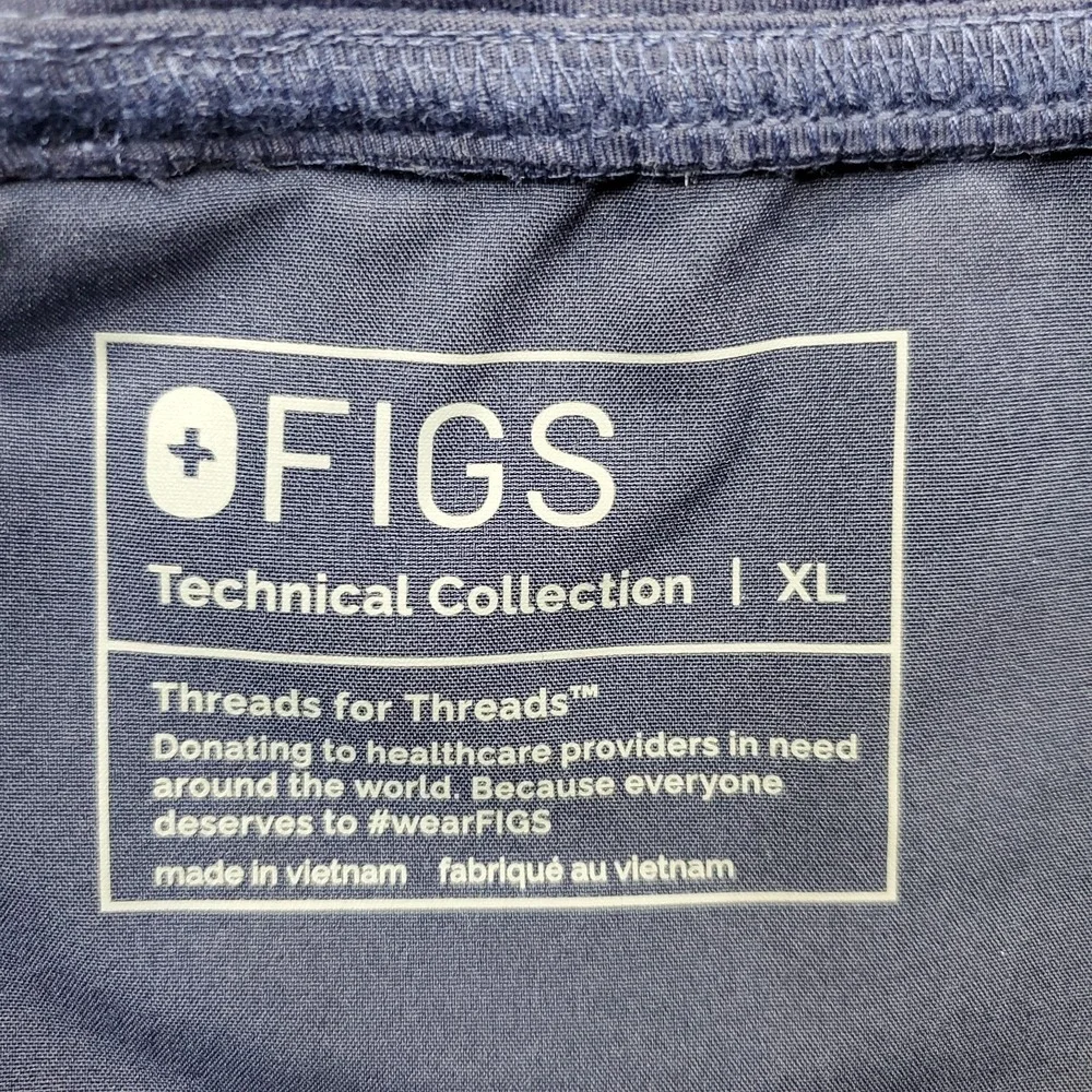 FIGS Technical Collection Medical Nurse Scrub Pants Men XL Navy Loose Ankle Slit
